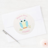 Sweet Owl Birthday Runder Aufkleber (Umschlag)