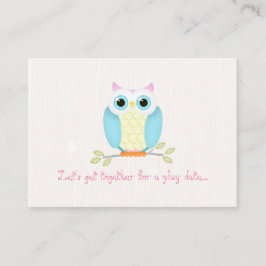 Sweet Owl Play Date Cards Telefonnummerkarte