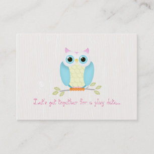 Sweet Owl Play Date Cards Telefonnummerkarte