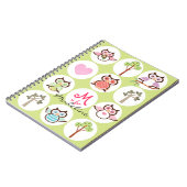 Sweet Owl Sampler Personalisiertes Notebook Notizblock (Linke Seite)