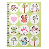 Sweet Owl Sampler Personalisiertes Notebook Notizblock (Vorderseite)