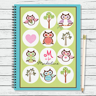 Sweet Owl Sampler Personalisiertes Notebook Notizblock