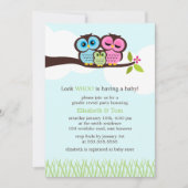 Sweet Owls Gender Reveal Party Einladung (Vorderseite)