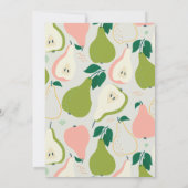 Sweet Pair Pink & Green Pear Twins Kinderdusche Einladung (Rückseite)