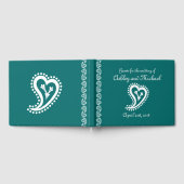 Sweet Paisley Hearts im Aquamarinen Gästebuch (Voll)