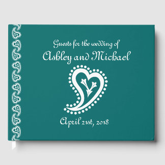 Sweet Paisley Hearts im Aquamarinen Gästebuch