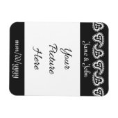 Sweet Paisley Hearts in Black Rett-the-Date Magnet (Horizontal)
