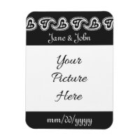 Sweet Paisley Hearts in Black Rett-the-Date Magnet