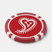 Sweet Paisley Hearts in Cherry Pokerchips (Einzeln)