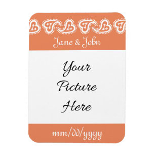 Sweet Paisley Hearts in Coral Rett-the-Date Magnet