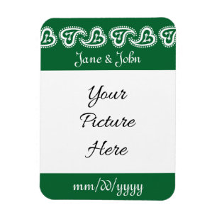 Sweet Paisley Hearts in Green Rett-the-Date Magnet