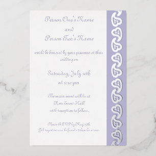 Sweet Paisley Hearts in Lavender Foil Einladung