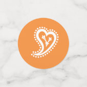 Sweet Paisley Hearts in Orange Table Confetti Konfetti (Klein Vorderseite)