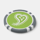 Sweet Paisley Hearts in Peridot Pokerchips (Einzeln)