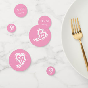 Sweet Paisley Hearts in Petal Pink Table Confetti Konfetti