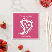 Sweet Paisley Hearts in Raspberry Napkins Serviette (Beispiel)