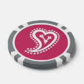Sweet Paisley Hearts in Raspberry Pokerchips (Einzeln)