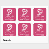 Sweet Paisley Hearts in Raspberry Sticker (Blatt)