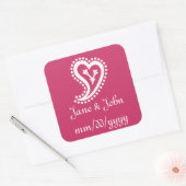 Sweet Paisley Hearts in Raspberry Sticker (Umschlag)