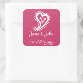 Sweet Paisley Hearts in Raspberry Sticker (Tasche)