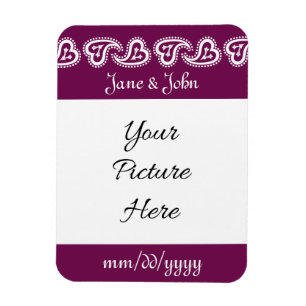 Sweet Paisley Hearts in Wine Rett-the-Date Magnet