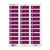Sweet Paisley Hearts in Wine Return Address Label (Vorne)