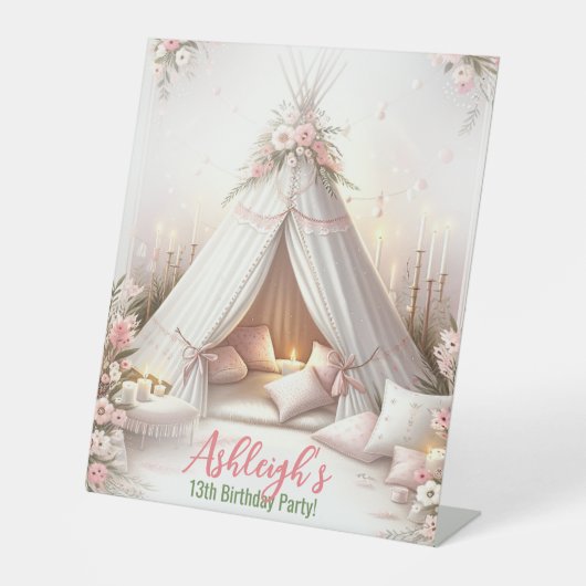 Sweet Pajama Party Girly Sleepover Geburtstag Sockelschild (Vorderseite)