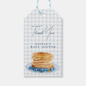Sweet Pancake Blue Gingham Boy Baby Showbrunch Geschenkanhänger (Vorderseite)