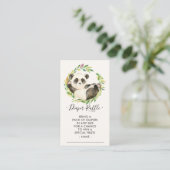 Sweet Panda Baby Dusche Windeln Raffle Ticket Begleitkarte (Stehend Vorderseite)