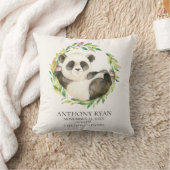 Sweet Panda Bear Baby Birth Stats Pillow Kissen (Decke)
