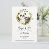 Sweet Panda Bear Baby Dusche Windeln Raffle Ticket Einladung (Stehend Vorderseite)