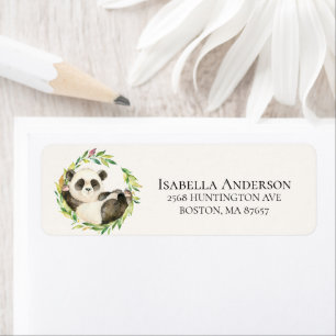 Sweet Panda Bear Baby Duschnadel Etikett
