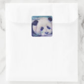 SWEET PANDA BEAR DANKE QUADRATISCHER AUFKLEBER (Tasche)
