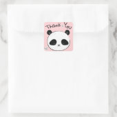 Sweet Panda Bear Face Vielen Dank Quadratischer Aufkleber (Tasche)