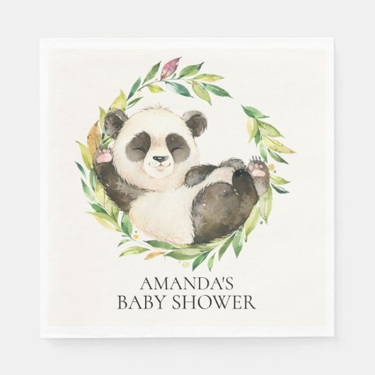 Sweet Panda Bear Neutral Baby Duschpapier Napkins Serviette (Vorderseite)