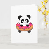 Sweet Panda Bear Pandas Donut Streusel Karte (Gelbe Blume)