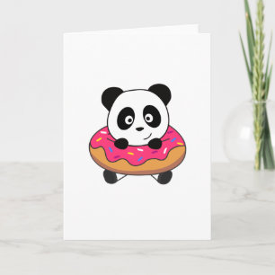 Sweet Panda Bear Pandas Donut Streusel Karte