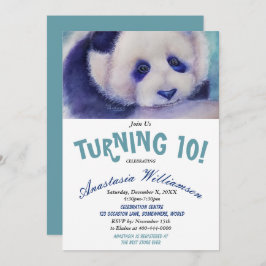 SWEET PANDA BEAR TURNING 10 GEBURTSTAGSPARTEI EINL EINLADUNG