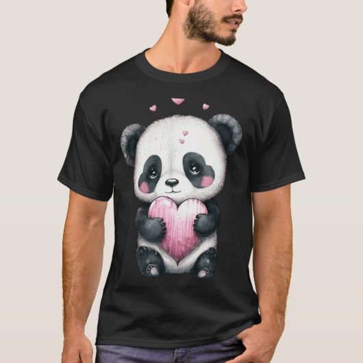 Sweet Panda Bear Valentinstag 4 T-Shirt (Vorderseite)