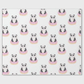 Sweet Panda Pattern Geschenkpapier (Flach)