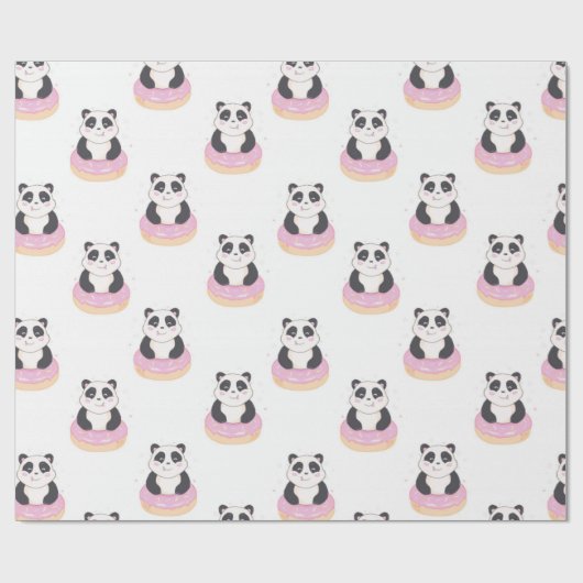 Sweet Panda Pattern Geschenkpapier (Flach)