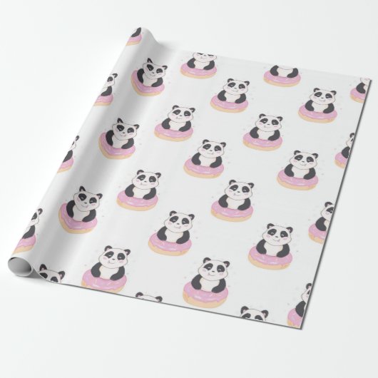 Sweet Panda Pattern Geschenkpapier (Ungerollt)