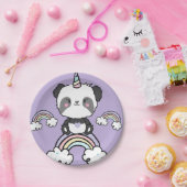 Sweet Panda Unicorn Girls Rainbows Pappteller (Party)