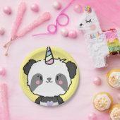 Sweet Panda Unicorn Girly Birthday Paper Plate Pappteller (Party)