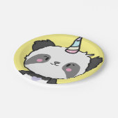 Sweet Panda Unicorn Girly Birthday Paper Plate Pappteller (Schrägansicht)