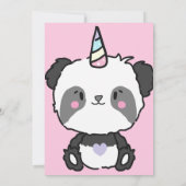Sweet Panda Unicorn Girly Einladung (Rückseite)