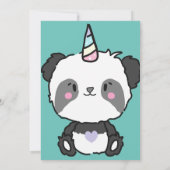 Sweet Panda Unicorn Girly Einladung (Rückseite)