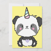 Sweet Panda Unicorn Girly Einladung (Rückseite)