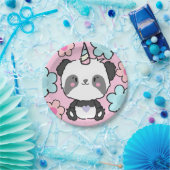 Sweet Panda Unicorn Girly Floral Pappteller (Party)