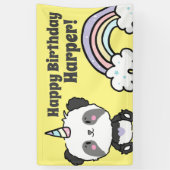 Sweet Panda Unicorn Rainbows Birthday Banner (Vertikal)